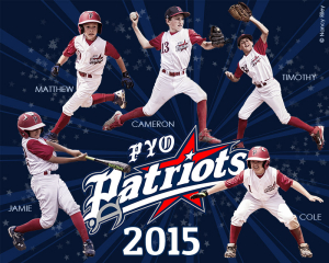 Baseball team action shots poster