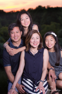 family portrait at sunset