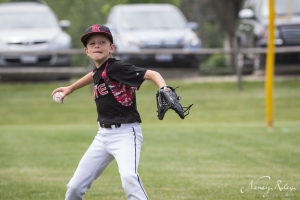 Baseball throwing from outfield