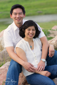 couple sitting on rocks