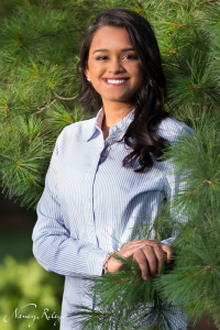 senior portrait in pines