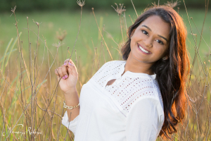 senior portrait in field