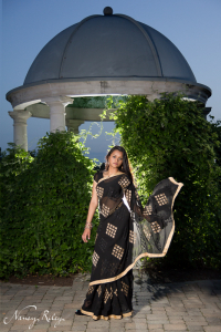senior portrait in sari