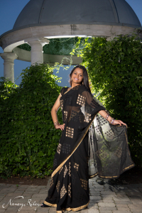 senior portrait in sari