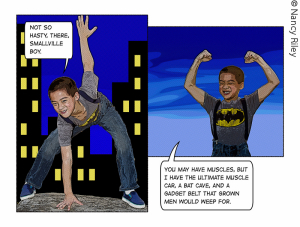 comic book family portrait Batman