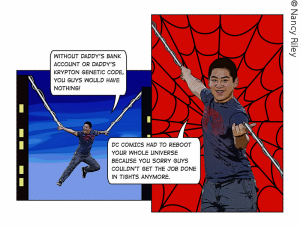 comic book family portrait Spiderman