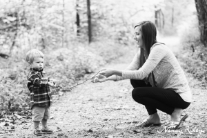toddler mom and stick