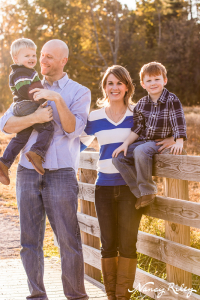 family on bridge