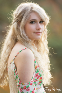 senior in flowered top