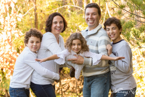 family portrait backyard