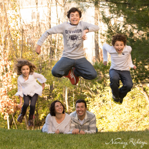 family portrait backyard