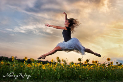 Senior dancer sunflowers