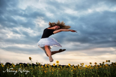 Senior dancer sunflowers