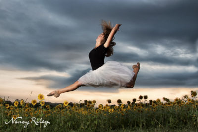 Senior dancer sunflowers
