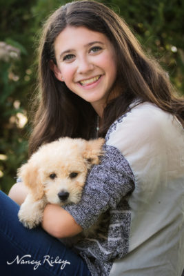 Senior with puppy