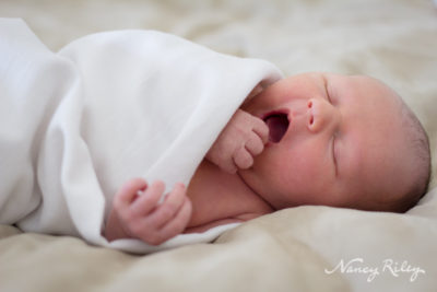 newborn yawning