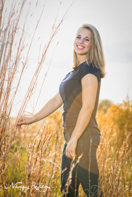 Senior girl in field