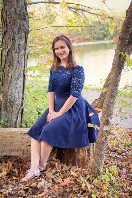 Senior Girl in Lace Dress