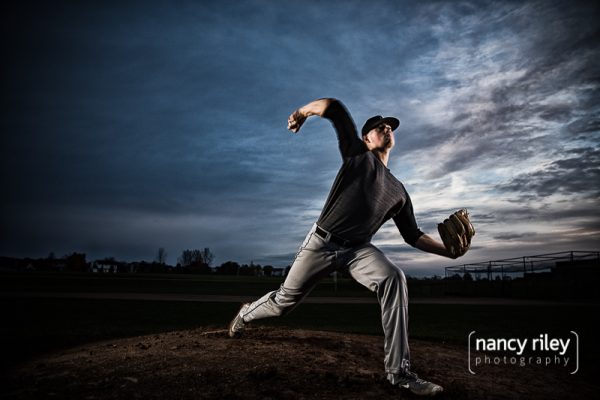 Baseball senior portrait