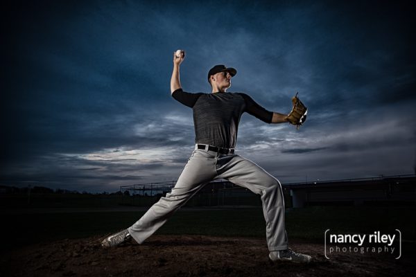 Baseball senior portrait