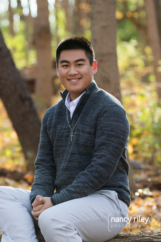 Autumn boy senior portrait