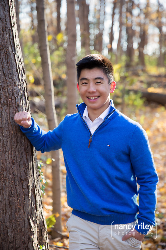 Autumn portrait of boy